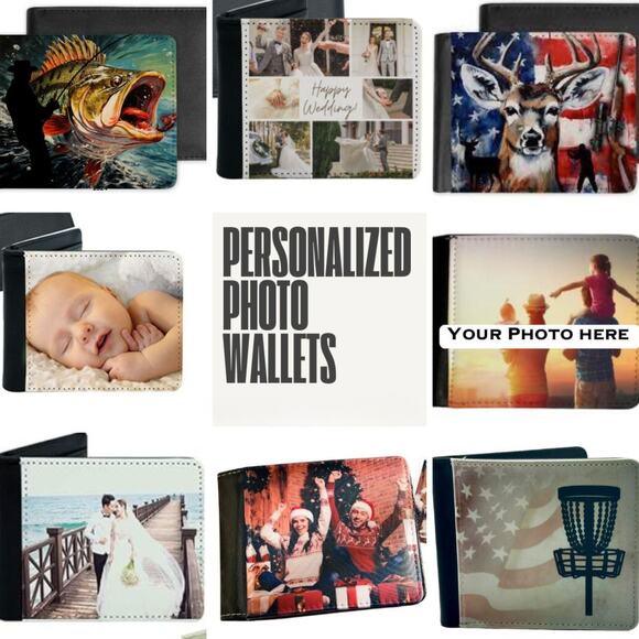 Custom WEDDING PHOTO Bi-Fold Wallet Gift Personalized - Picture 2 of 4